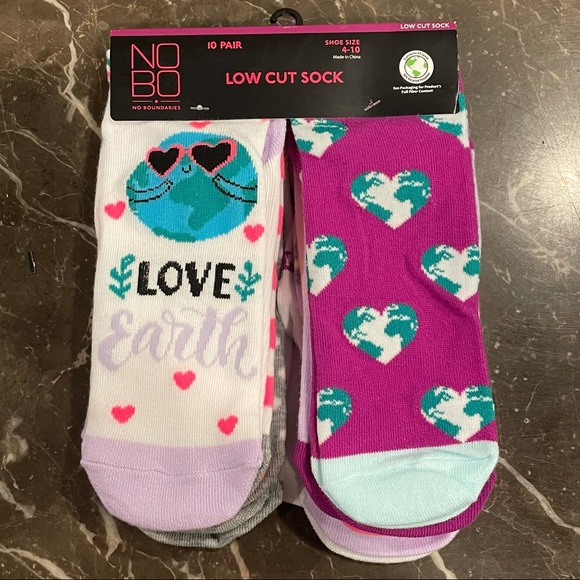 Love Earth Socks NO BOUNDARIES - 10 Pair Low Cut - 10 Designs - Picture 2 of 4